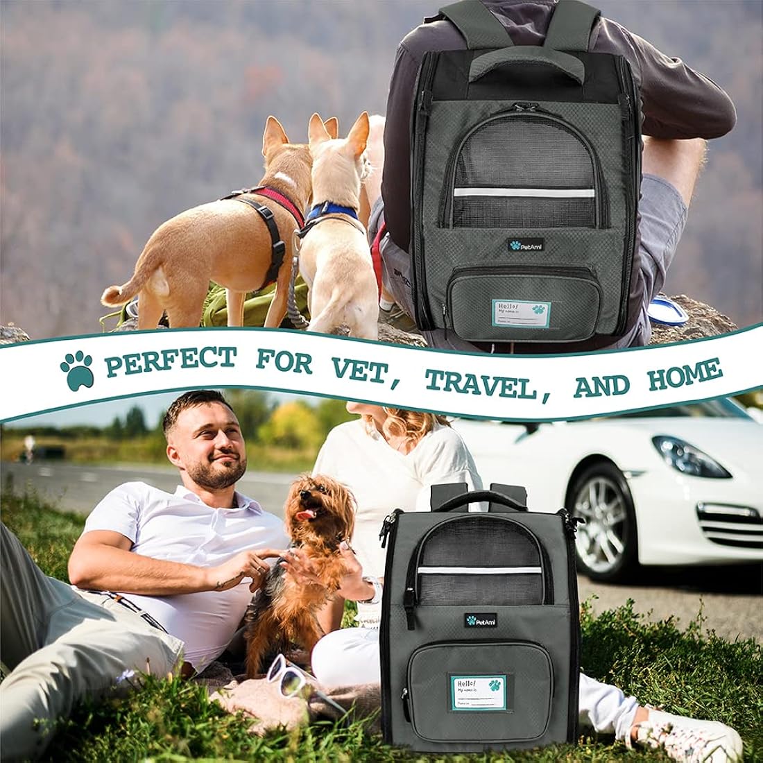 Mochila de lujo para gatos soporte de respaldo de cojín
