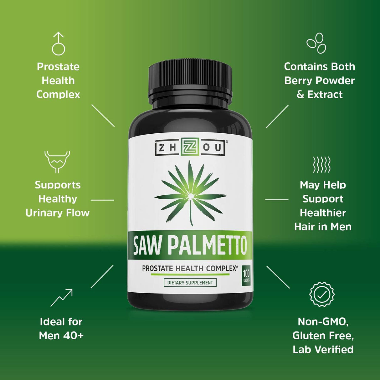 Suplemento Saw Palmetto   para la salud próstata extracto