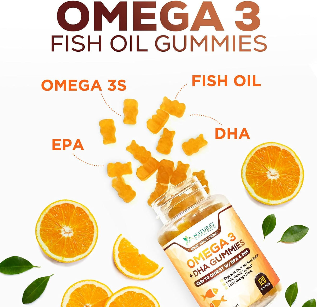 Suplemento Gomitas de aceite de pescado Omega 3  DHA y EPA