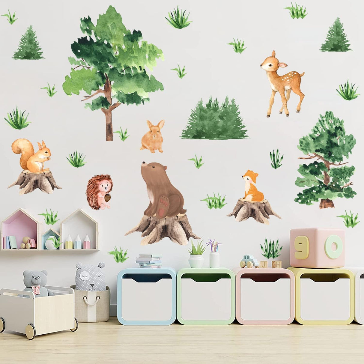 Pegatinas de animales de bosque KOKOLAP para decoraciones infantiles