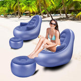 Sofá Inflable con Descanso y Otomana, para Camping y Hogar