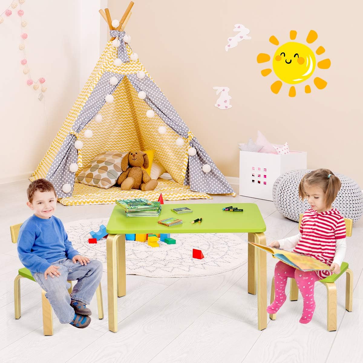 Juego de mesa y silla para niños manualidades tarea