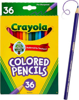 Crayola Juego de lápices de colores, suministros escolares, colores surtidos, 36 unidades, largo