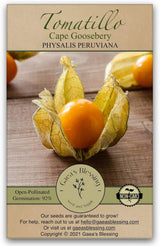 Semillas de Tomatillo Gaea's Blessing - No-GMO, Herencia, Abiertas