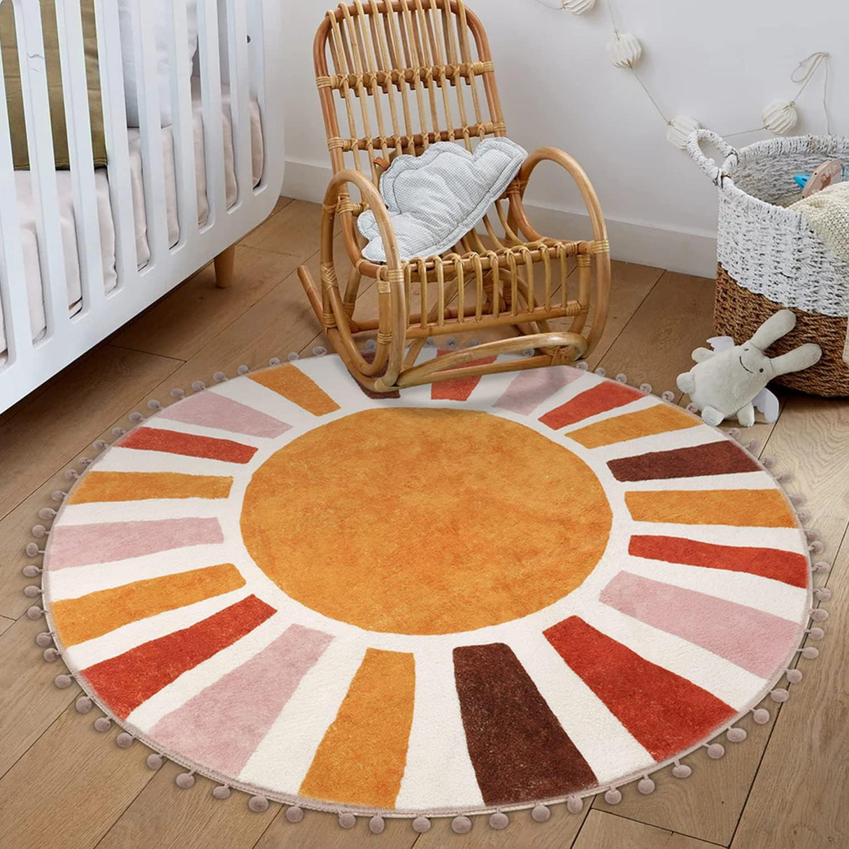 LIVEBOX Alfombra redonda bohemia 4ft antideslizante para niños