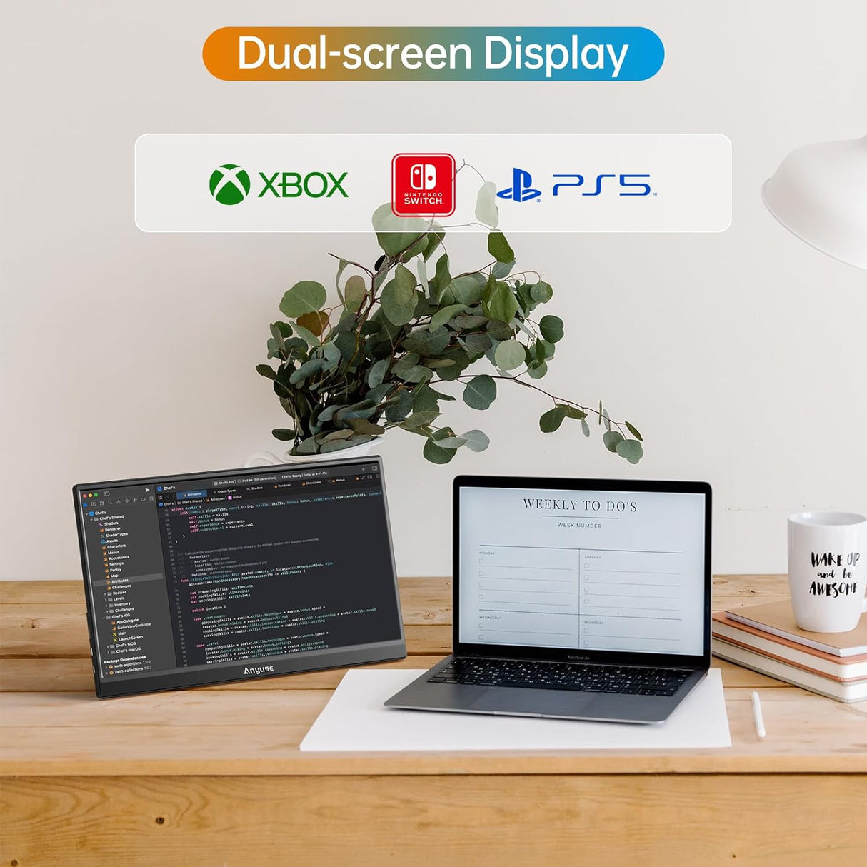 Monitor portátil 15.6 1080P USB-C HDMI, ultra delgado, IPS