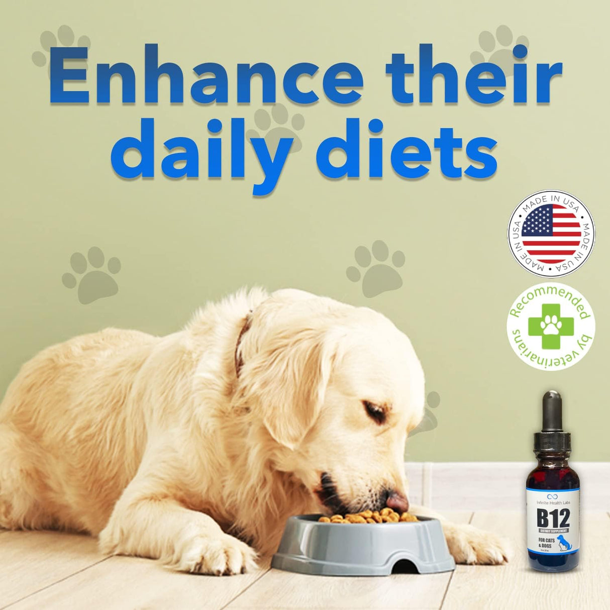 Vitaminas B-12 líquida para perros aumenta la energía