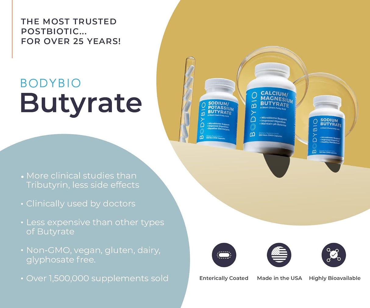 Suplemento para la salud intestinal butirato + sodio 100und