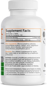 Bronson Vitamina C 1000mg Premium No GMO Tabletas 100 unidades