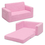 Silla convertible 2 en 1 de cama para niños, color rosa