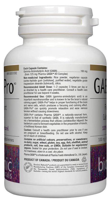 Suplemento GABA Pro Natural 90 VegiCaps