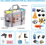Bolsa de playa de malla, bolsas de playa extra grandes