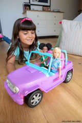 Barbie Vehículo Todo Terreno, Asientos Rosados, Ruedas Giratorias