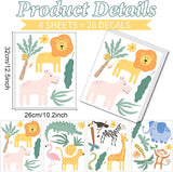 Adhesivos Pared Animales Safari, Decoración Infantil 4 Hojas
