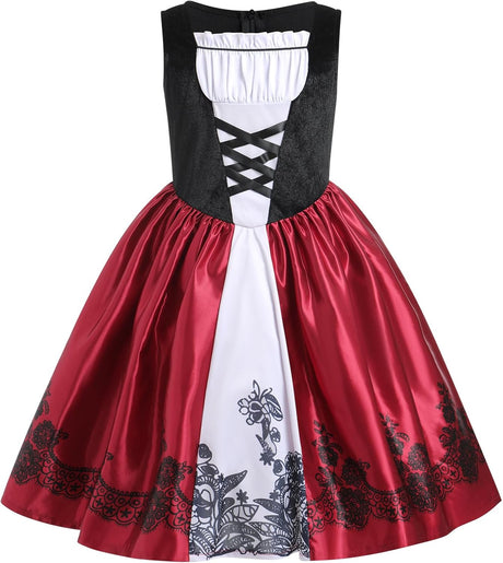 Disfraz de Princesa con Capa Roja para Niñas - Deluxe Halloween