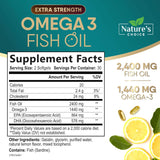 Suplemento de Omega 3 Fish Oil, 2400 mg, 60 cápsulas