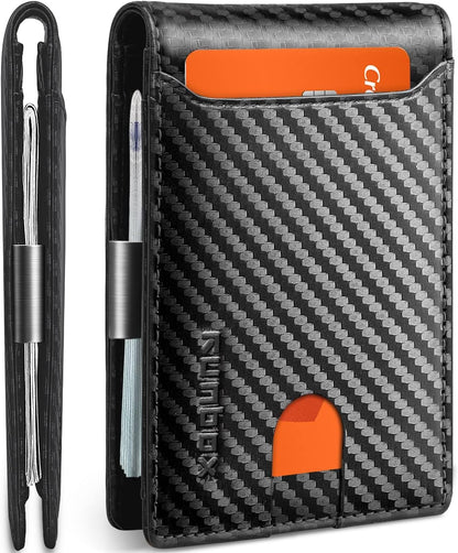 Billetera RUNBOX Slim para Hombre - Clip de Dinero RFID, Bifold