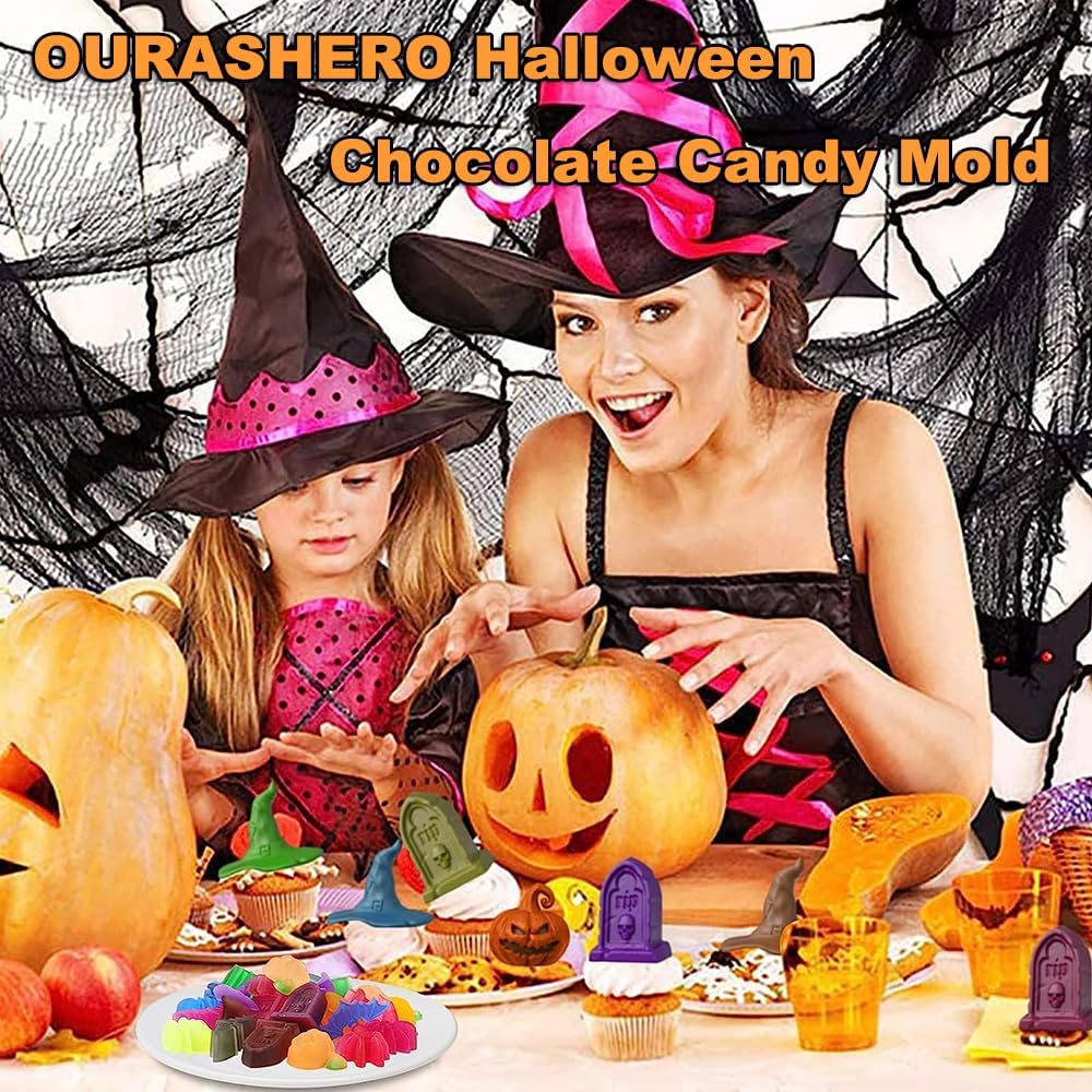 Molde de Silicona Halloween para Chocolate - 2 Piezas - Diseño Variado