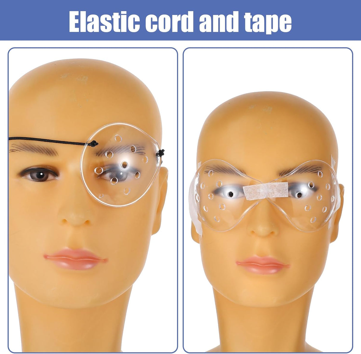 Parches Oculares Transparentes con Correa Ajustable - 2 Pcs