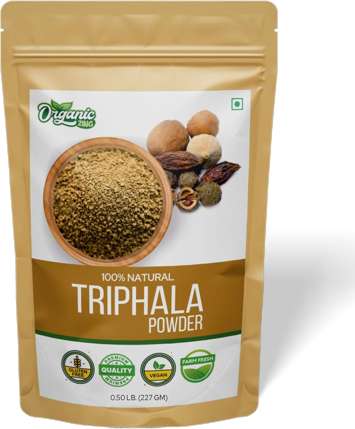 Suplemento Polvo de Triphala  Frutas de Amla, Bibhitaki 227g