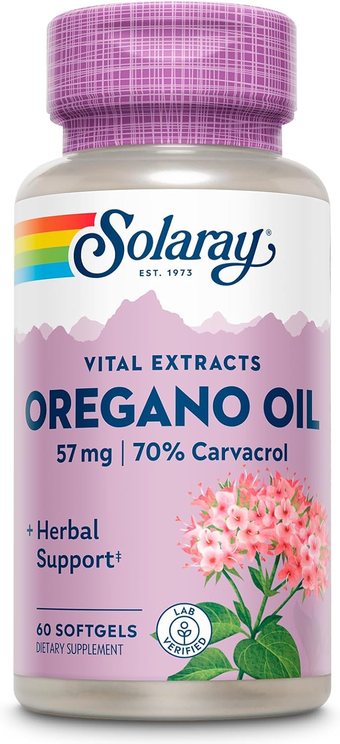 Solaray Aceite de Orégano 57 mg - 60 Cápsulas, 70% Carvacrol