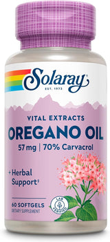 Solaray Aceite de Orégano 57 mg - 60 Cápsulas, 70% Carvacrol