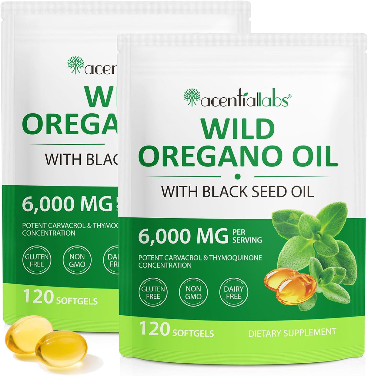 Aceite de Orégano con Semilla Negra 2Pack, Orgánico, 240 cápsulas