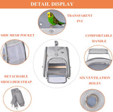Jaula de viaje para pájaros con soporte transportador gris