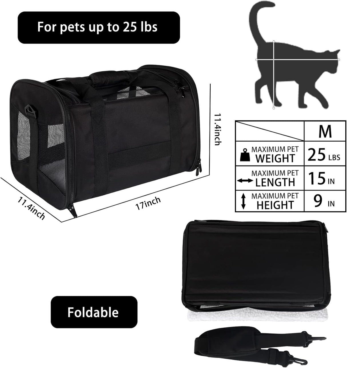Transportadora para Gatos, Aprobada por Aerolíneas, Mediana
