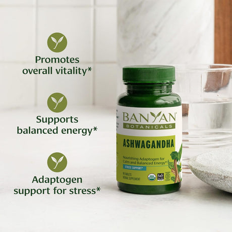 Tabletas de Ashwagandha Banyan Botanicals – Orgánico, 90 pcs