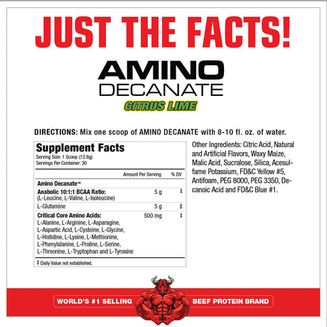 Amino Decanate MuscleMeds, 384g, Sabor Citrón Lima