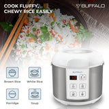 Olla arrocera Buffalo, acero inoxidable, 10 tazas, eléctrica