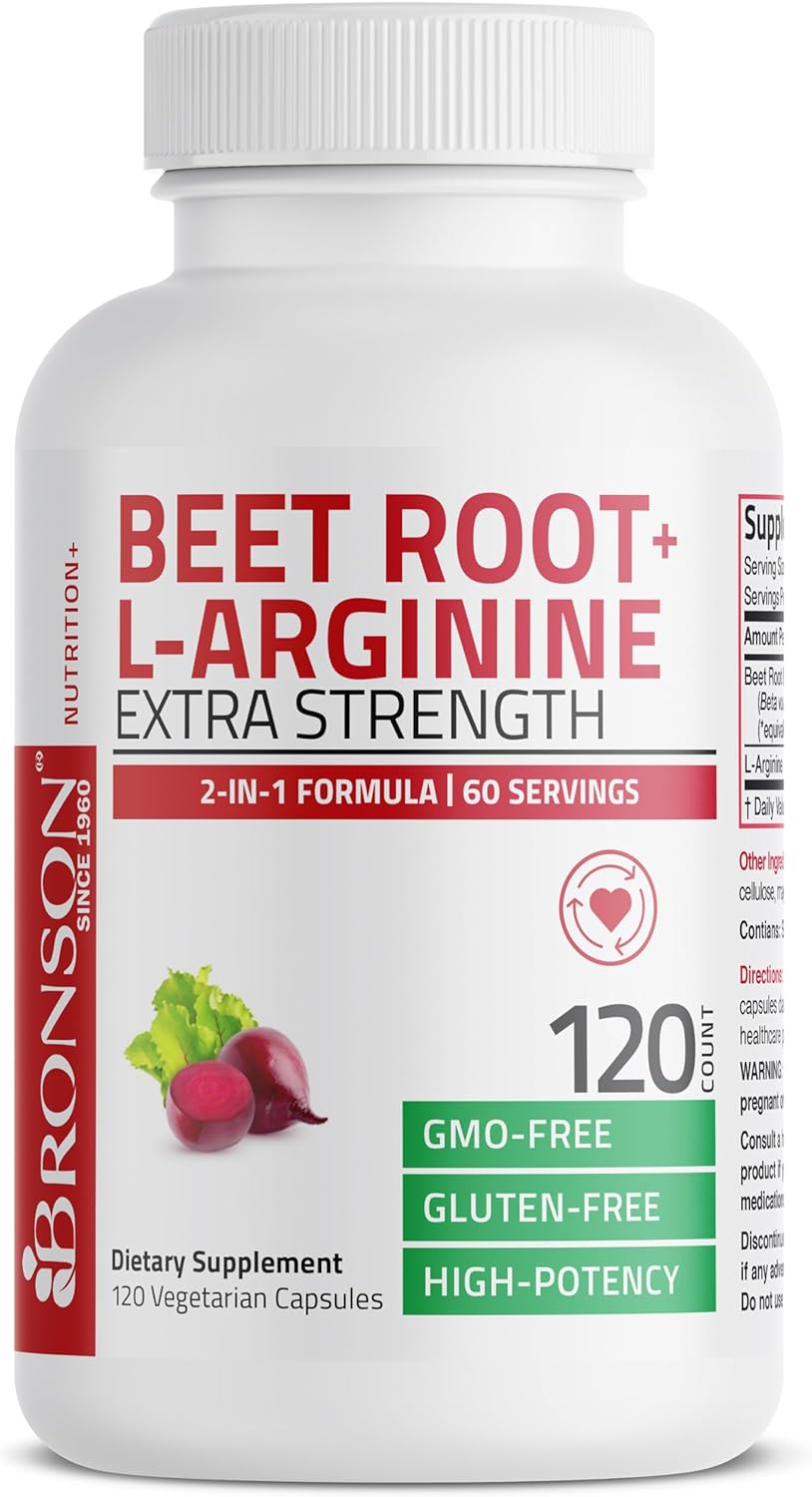 Bronson Raíz de remolacha + L-arginina 2000 mg nítrico 120u