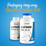 L-Lisina Nutricost 1000mg, 250 Cápsulas, Gluten Free, Non-GMO
