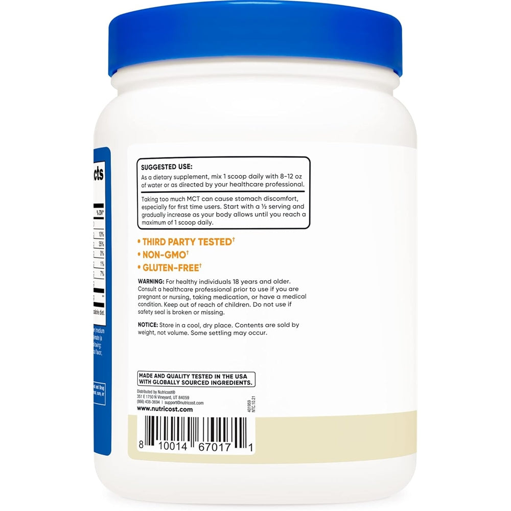 Suplementos Nutricost  MCT aceite en polvo 1lb vainilla