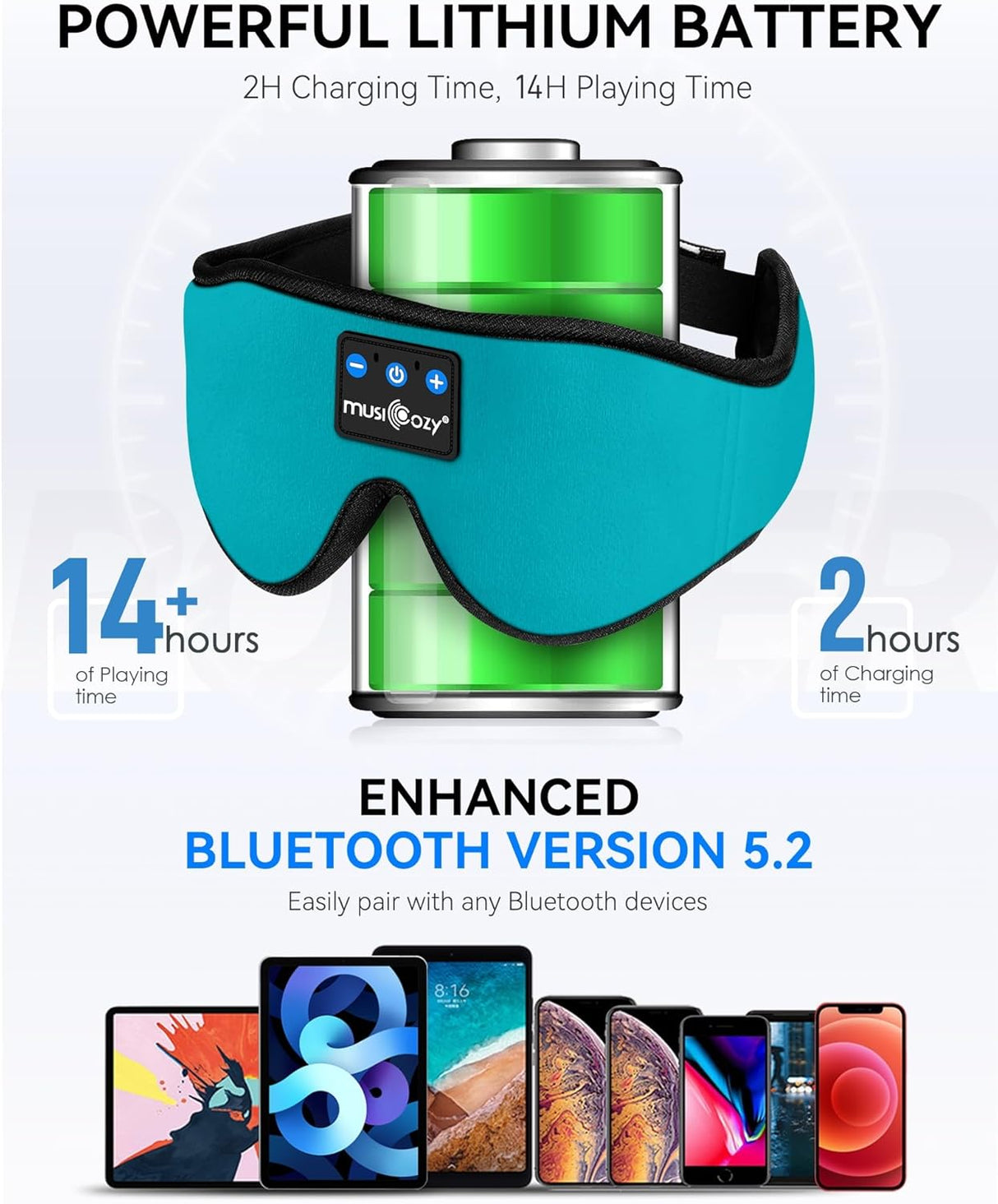 Auriculares para dormir MUSICOZY, Bluetooth 5.2, modelo 3D