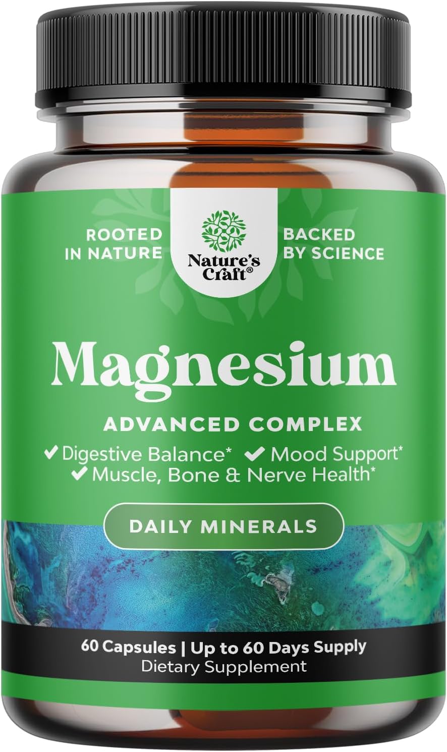 Suplemento complejo de magnesio de alta absorción 500 mg