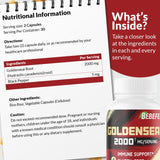 Suplemento de raíz Goldenseal de 2000 mg de hierbas vegano