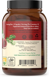 Capsulas de Maca Roja Orgánica - 800mg, 100 cápsulas, pura en polvo
