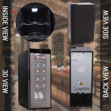 Refrigerador de vino NutriChef para 12 botellas termoeléctrico