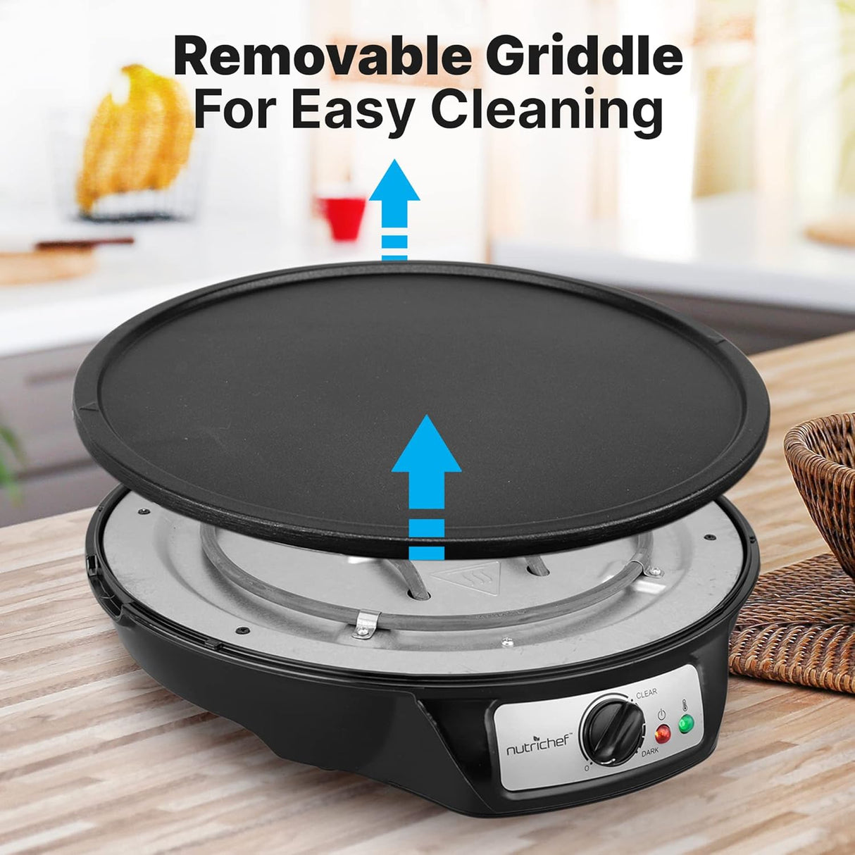 Creperas  eléctrica desmontable  12 pulgadas PCRM15D