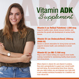 Suplemento de Vitaminas A1, D3 y K2 - INVITA ADK, 180 cápsulas