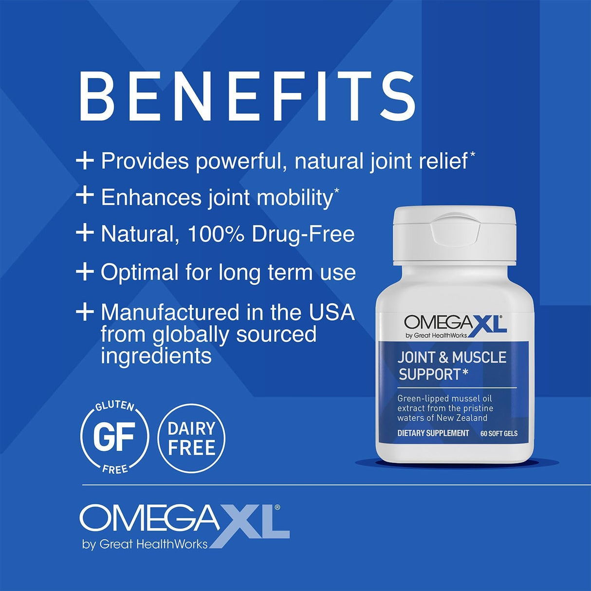 OmegaXL Suplemento para articulaciones, Soporte natural, 60 cápsulas
