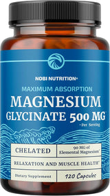 Magnesio Glicinato 500mg | Alta Absorción | 120 cápsulas