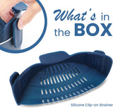 Colador de silicona con clip azul NutriChef NCCW14SBLUSDRA