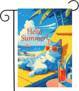 Bandera de jardín de verano con helado, doble cara (G04)