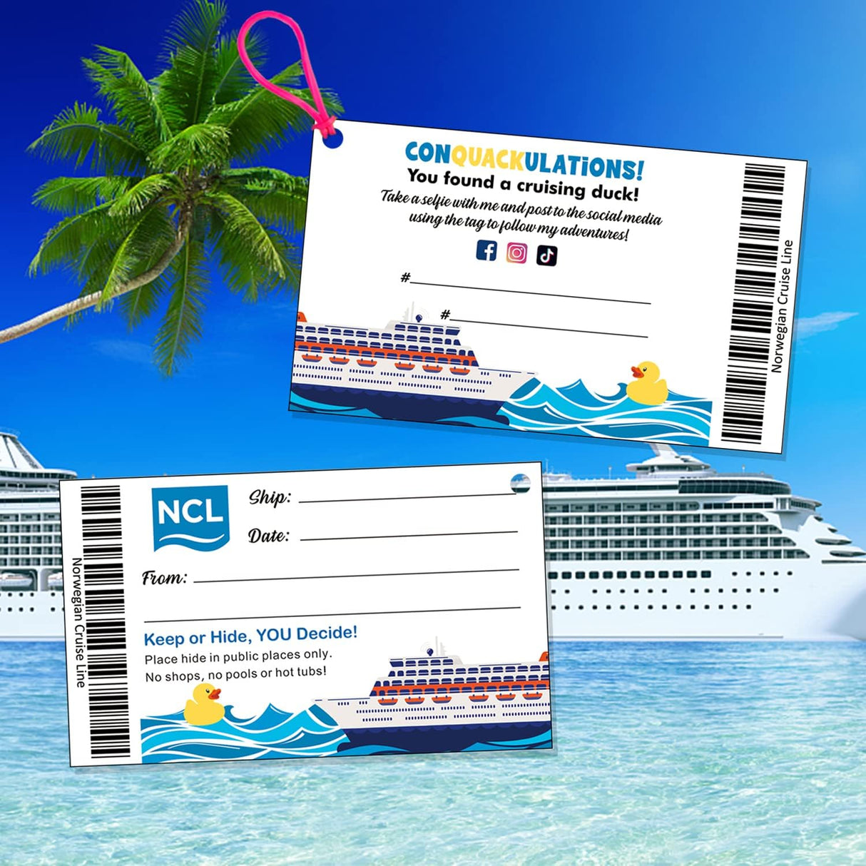 Etiquetas de pato de crucero, etiquetas de pato de goma