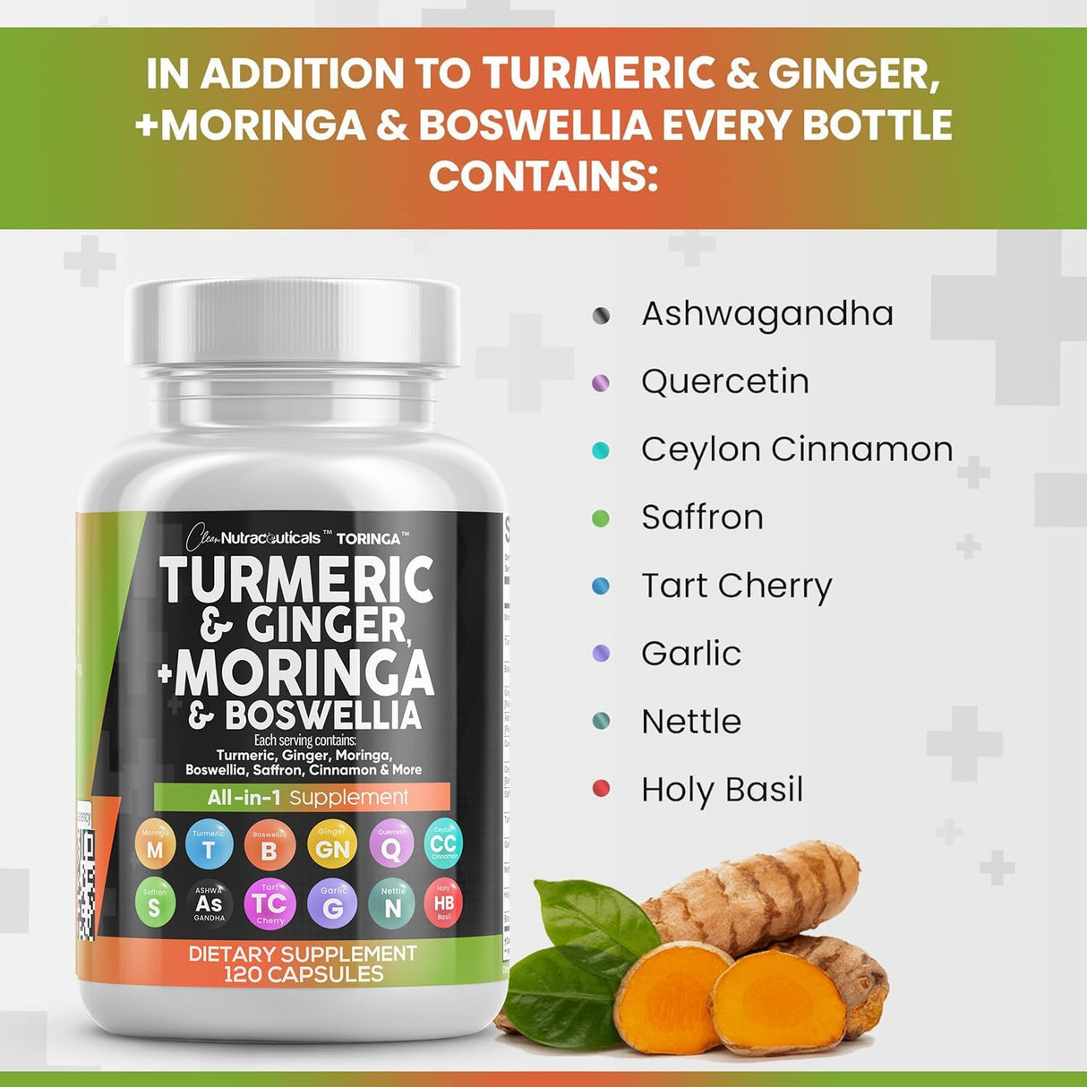 Suplemento de Cúrcuma y Moringa | Salud Natural, 1Pack