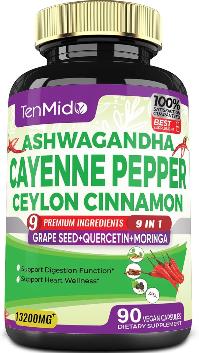 Cápsulas Suplemento Pimienta Cayena 13200mg, Salud Cardiovascular