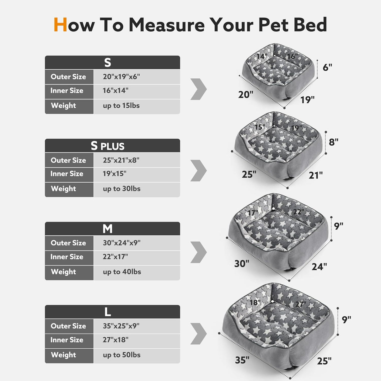 Cama ortopédica para perros grandes SIWA MARY, L (35x25x9)